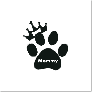 Mommy name made of hand drawn paw prints Posters and Art